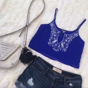 Charlotte Russe Womens Crop Top Sz XL White Lined Lace Overlay Spagetthi Straps